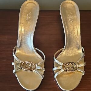 Gucci Metallic Gold Women's Sandals